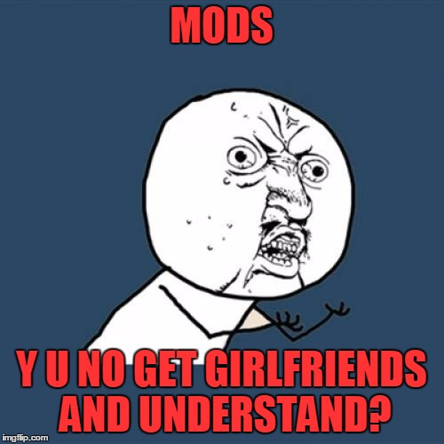Y U No Meme | MODS Y U NO GET GIRLFRIENDS AND UNDERSTAND? | image tagged in memes,y u no | made w/ Imgflip meme maker