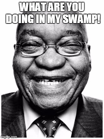 Jacob Zuma | WHAT ARE YOU DOING IN MY SWAMP! | image tagged in jacob zuma | made w/ Imgflip meme maker