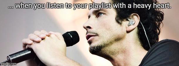 ... when you listen to your playlist with a heavy heart. | image tagged in chris cornell | made w/ Imgflip meme maker