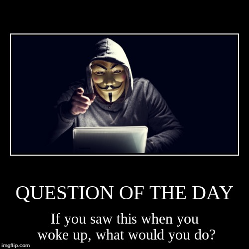 Question of The Day. | image tagged in funny,demotivationals,question | made w/ Imgflip demotivational maker