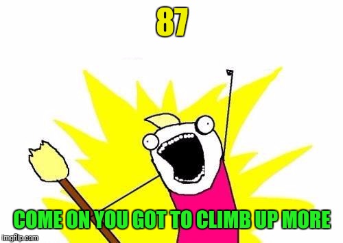 X All The Y Meme | 87 COME ON YOU GOT TO CLIMB UP MORE | image tagged in memes,x all the y | made w/ Imgflip meme maker