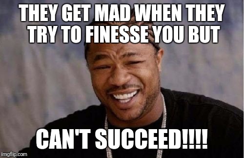 Yo Dawg Heard You Meme | THEY GET MAD WHEN THEY TRY TO FINESSE YOU BUT; CAN'T SUCCEED!!!! | image tagged in memes,yo dawg heard you | made w/ Imgflip meme maker