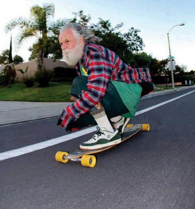 old guy on skateboard Blank Meme Template