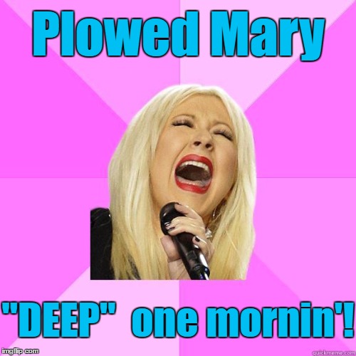 Plowed Mary "DEEP"  one mornin'! | image tagged in karaoke | made w/ Imgflip meme maker