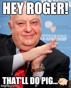 HEY ROGER! THAT'LL DO PIG...🐖 | image tagged in roger ailes that'll do pig | made w/ Imgflip meme maker