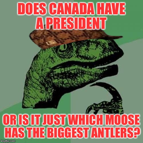I tried to upvote my own comment because Quotev | DOES CANADA HAVE A PRESIDENT; OR IS IT JUST WHICH MOOSE HAS THE BIGGEST ANTLERS? | image tagged in memes,philosoraptor,scumbag,canada,moose | made w/ Imgflip meme maker