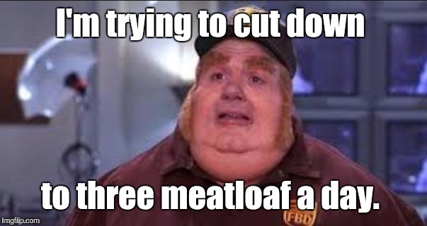 Fat | I'm trying to cut down to three meatloaf a day. | image tagged in fat | made w/ Imgflip meme maker