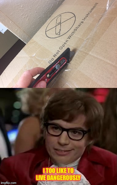 I had to be a rebel while opening some chairs for work the other day. | I TOO LIKE TO LIVE DANGEROUSLY | image tagged in rebel,austin powers | made w/ Imgflip meme maker