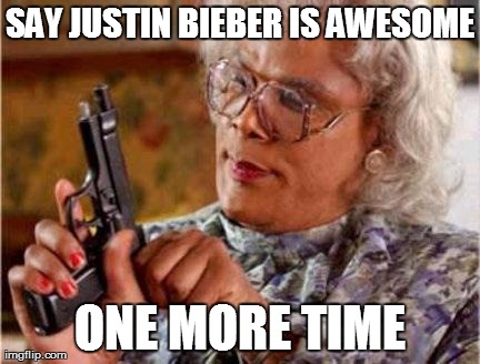 Madea | image tagged in madea,funny,justin bieber | made w/ Imgflip meme maker