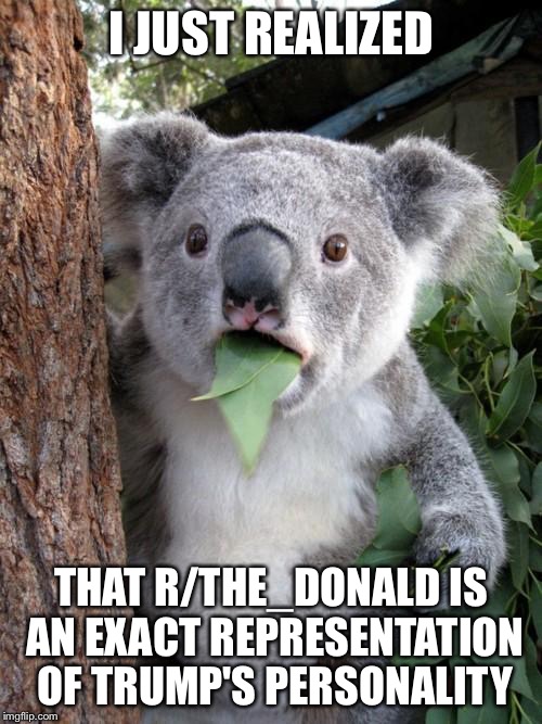 I JUST REALIZED; THAT R/THE_DONALD IS AN EXACT REPRESENTATION OF TRUMP'S PERSONALITY | made w/ Imgflip meme maker