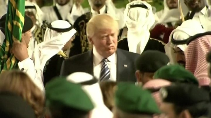 Trump in Saudi Arabia Blank Meme Template