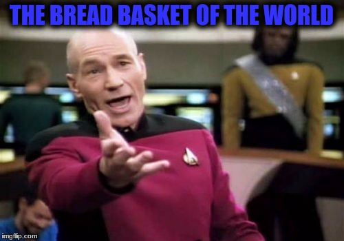 Picard Wtf Meme | THE BREAD BASKET OF THE WORLD | image tagged in memes,picard wtf | made w/ Imgflip meme maker