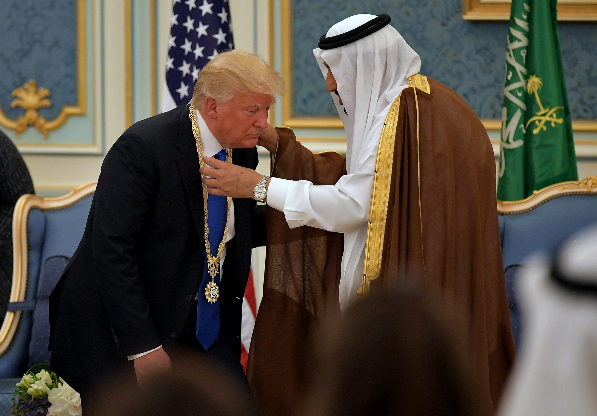 High Quality Trump bows to Saudis Blank Meme Template