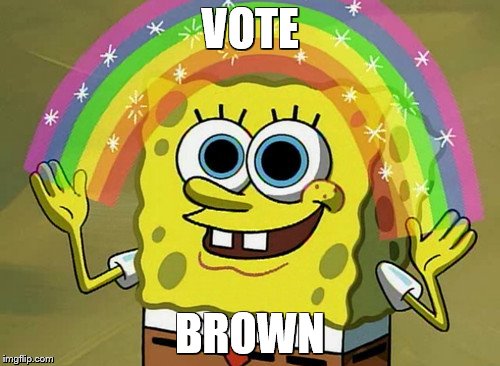 Imagination Spongebob Meme | VOTE; BROWN | image tagged in memes,imagination spongebob | made w/ Imgflip meme maker