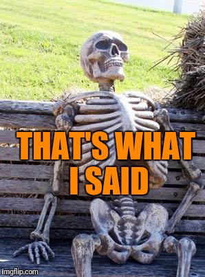 Waiting Skeleton Meme | THAT'S WHAT I SAID | image tagged in memes,waiting skeleton | made w/ Imgflip meme maker