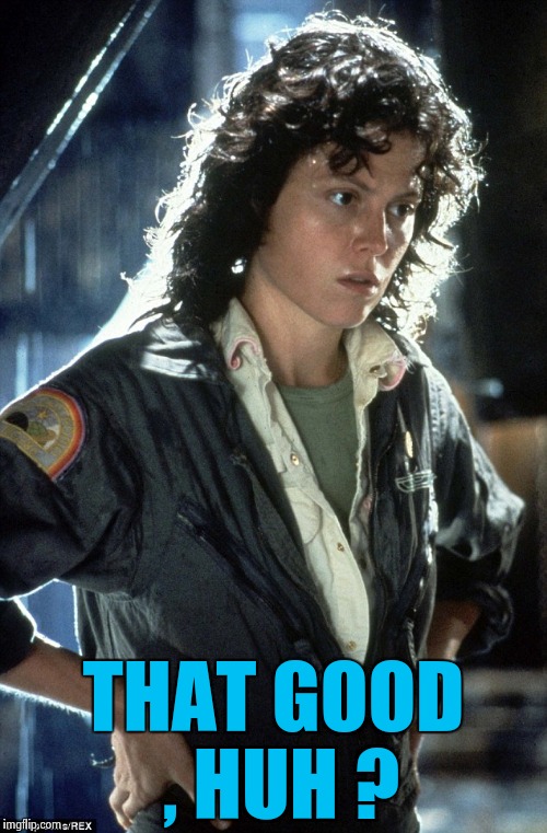 Sigourney Weaver | THAT GOOD , HUH ? | image tagged in sigourney weaver | made w/ Imgflip meme maker