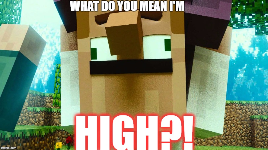 Minecraft Villager On Sugar Cane | WHAT DO YOU MEAN I'M; HIGH?! | image tagged in minecraft | made w/ Imgflip meme maker