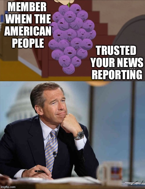 MEMBER WHEN THE AMERICAN PEOPLE; TRUSTED YOUR NEWS REPORTING | image tagged in news | made w/ Imgflip meme maker