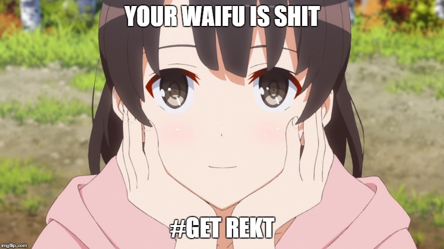 Megumi Kato is better than your waifu | YOUR WAIFU IS SHIT; #GET REKT | image tagged in waifu | made w/ Imgflip meme maker