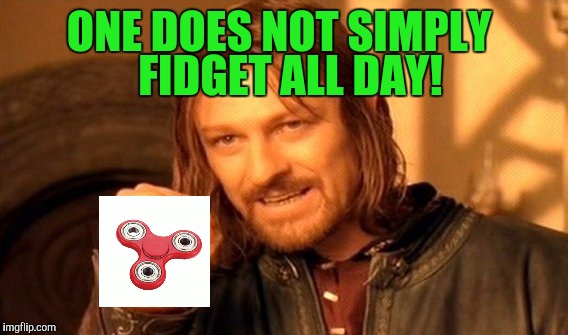 One Does Not Simply | ONE DOES NOT SIMPLY; FIDGET ALL DAY! | image tagged in memes,one does not simply | made w/ Imgflip meme maker