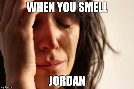 First World Problems | WHEN YOU SMELL; JORDAN | image tagged in memes,first world problems | made w/ Imgflip meme maker