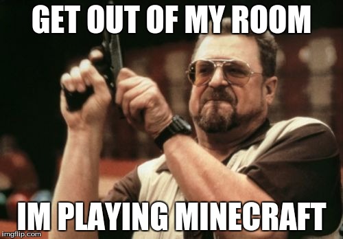 Am I The Only One Around Here Meme | GET OUT OF MY ROOM; IM PLAYING MINECRAFT | image tagged in memes,am i the only one around here | made w/ Imgflip meme maker