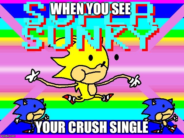 WHEN YOU SEE; YOUR CRUSH SINGLE | image tagged in run sunky | made w/ Imgflip meme maker