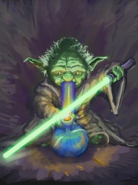 Yoda Smoking a Bong Blank Meme Template