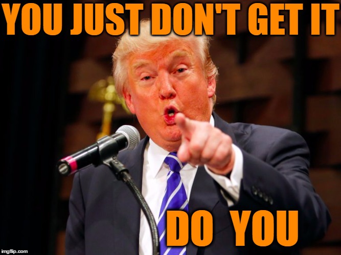 trump point | YOU JUST DON'T GET IT DO  YOU | image tagged in trump point | made w/ Imgflip meme maker