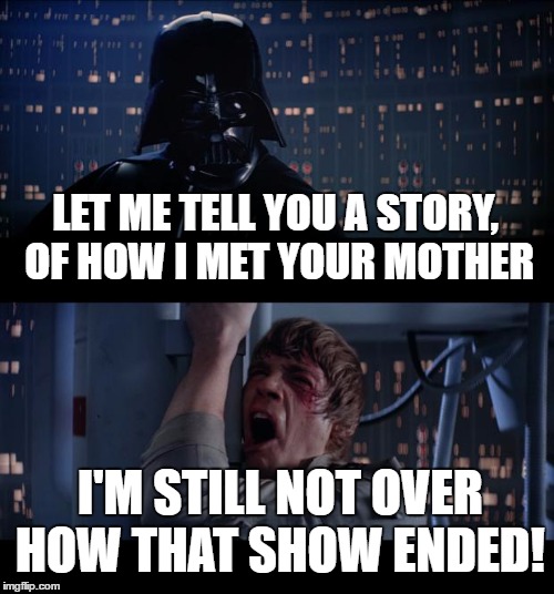 More Stupid Memes? Hey, I needed One More | LET ME TELL YOU A STORY, OF HOW I MET YOUR MOTHER; I'M STILL NOT OVER HOW THAT SHOW ENDED! | image tagged in memes,star wars no | made w/ Imgflip meme maker
