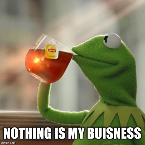 But That's None Of My Business | NOTHING IS MY BUISNESS | image tagged in memes,but thats none of my business,kermit the frog | made w/ Imgflip meme maker