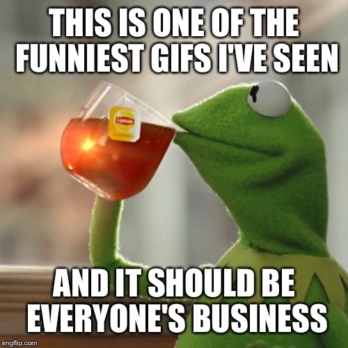 But That's None Of My Business Meme | THIS IS ONE OF THE FUNNIEST GIFS I'VE SEEN AND IT SHOULD BE EVERYONE'S BUSINESS | image tagged in memes,but thats none of my business,kermit the frog | made w/ Imgflip meme maker
