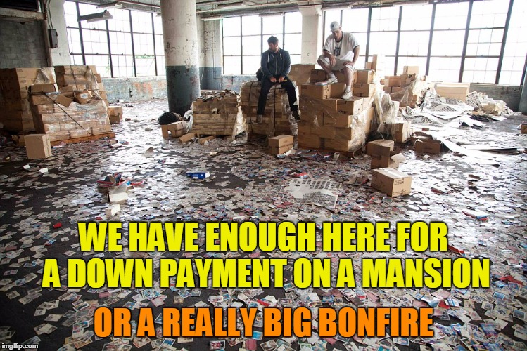 OR A REALLY BIG BONFIRE WE HAVE ENOUGH HERE FOR A DOWN PAYMENT ON A MANSION | made w/ Imgflip meme maker