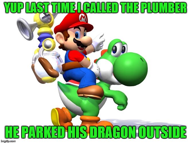 YUP LAST TIME I CALLED THE PLUMBER HE PARKED HIS DRAGON OUTSIDE | made w/ Imgflip meme maker