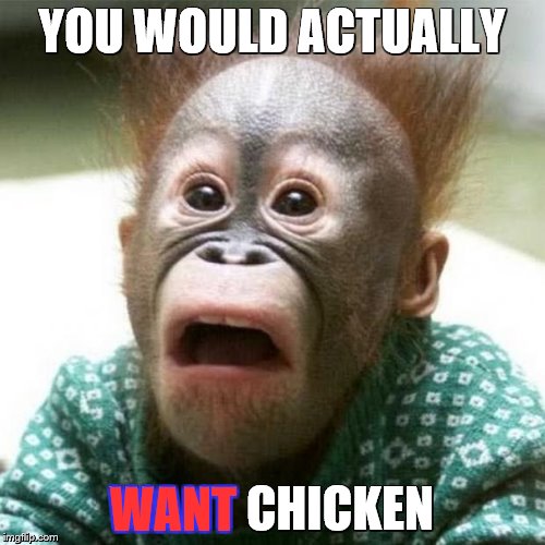 YOU WOULD ACTUALLY WANT CHICKEN WANT | made w/ Imgflip meme maker