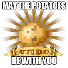 Potato Squad, reunite! | MAY THE POTATOES; BE WITH YOU | image tagged in potato squad,funny,potato,minecraft | made w/ Imgflip meme maker