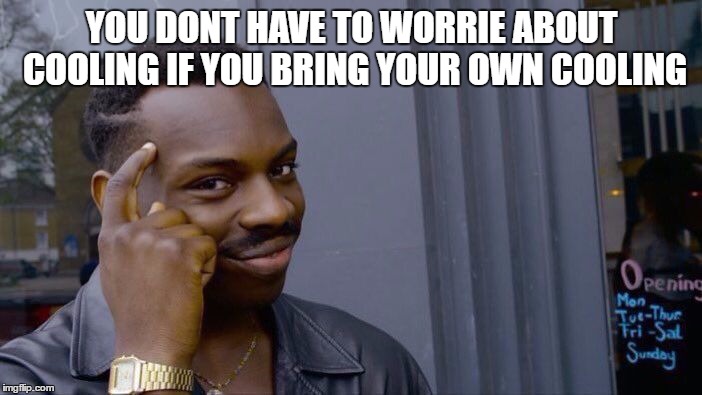 Roll Safe Think About It Meme | YOU DONT HAVE TO WORRIE ABOUT COOLING IF YOU BRING YOUR OWN COOLING | image tagged in roll safe think about it | made w/ Imgflip meme maker