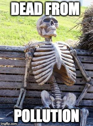 Waiting Skeleton Meme | DEAD FROM; POLLUTION | image tagged in memes,waiting skeleton | made w/ Imgflip meme maker