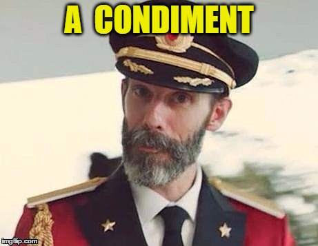 Captain Obvious | A  CONDIMENT | image tagged in captain obvious | made w/ Imgflip meme maker