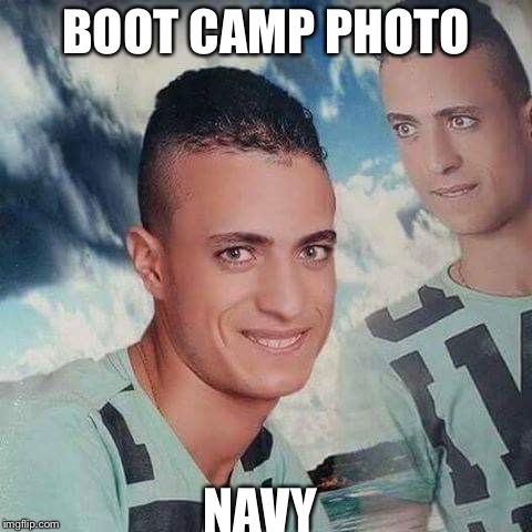 BOOT CAMP PHOTO; NAVY | image tagged in douche | made w/ Imgflip meme maker