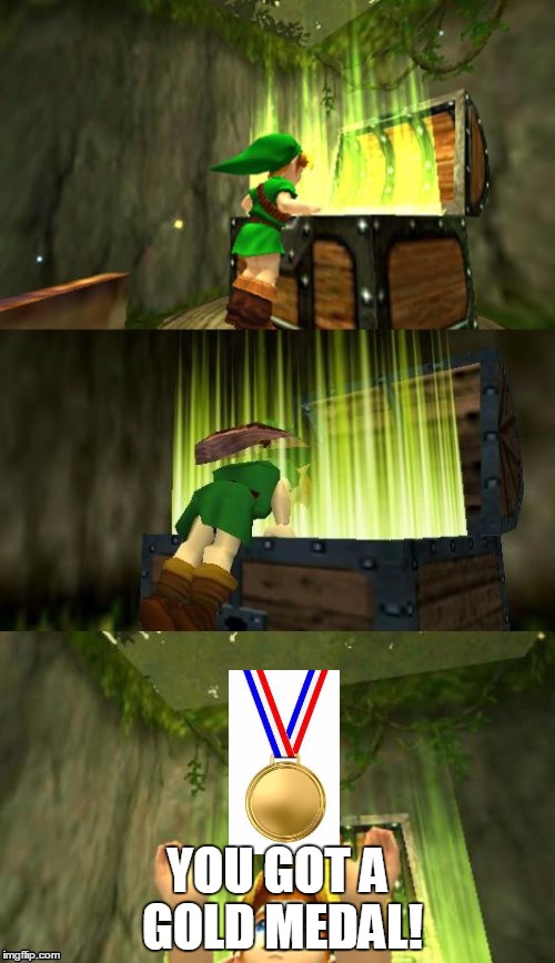 O-LINK-Pic Games. | YOU GOT A GOLD MEDAL! | image tagged in link gets item | made w/ Imgflip meme maker