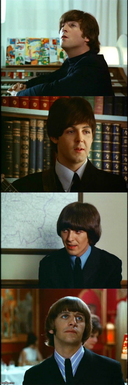 John , Paul , George and Ringo Blank Meme Template
