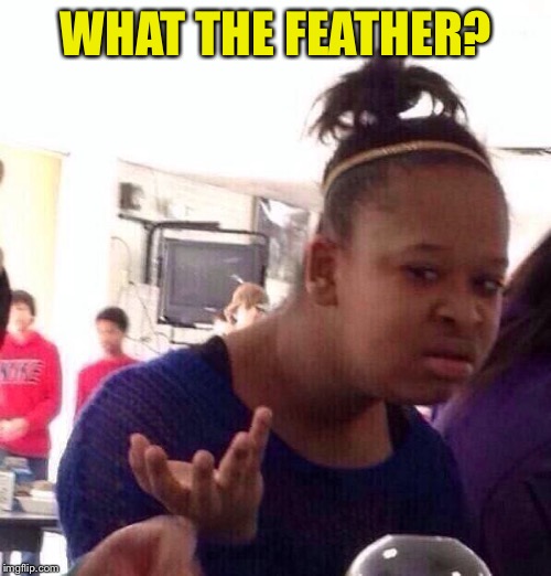 Black Girl Wat Meme | WHAT THE FEATHER? | image tagged in memes,black girl wat | made w/ Imgflip meme maker