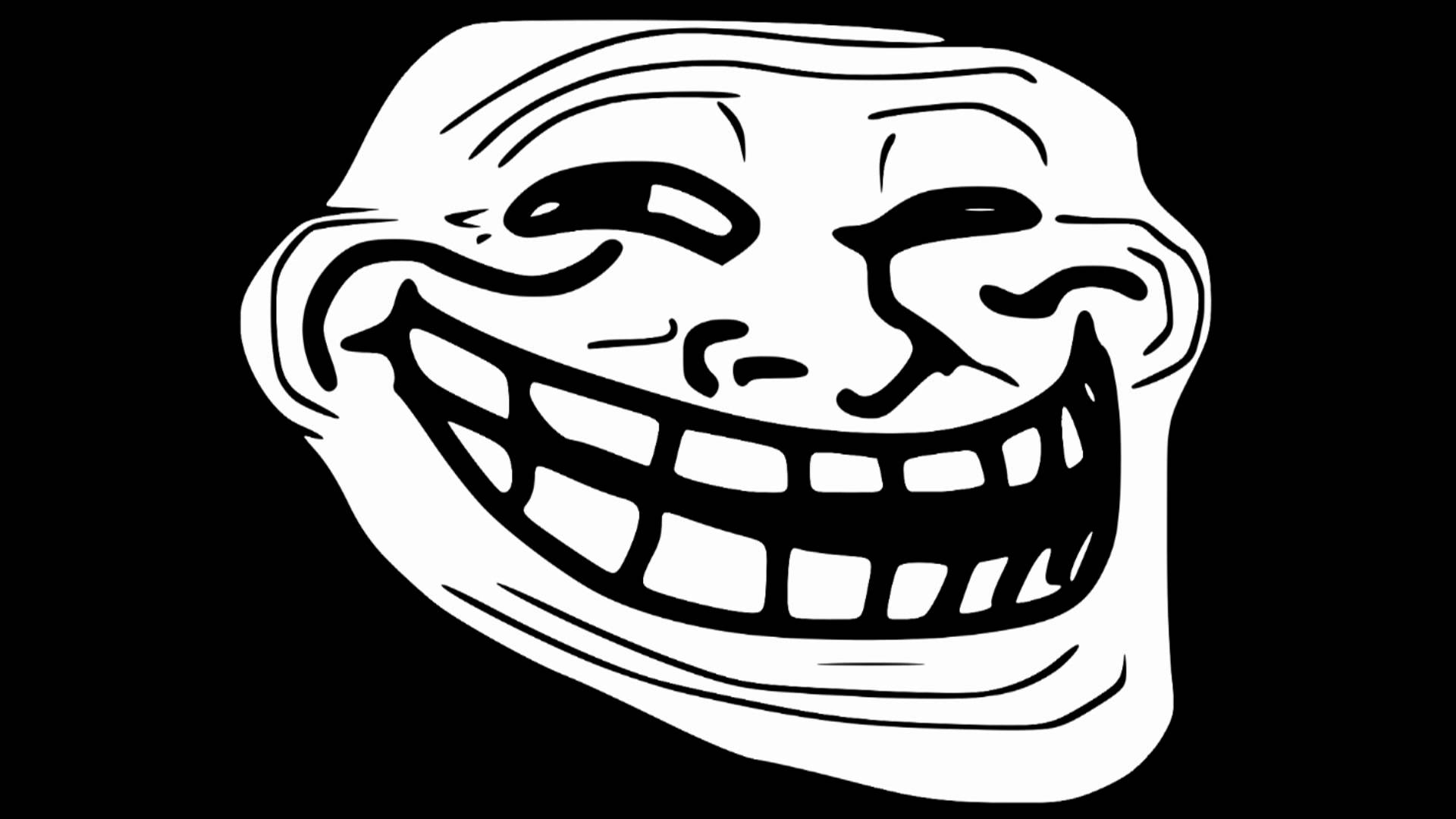 troll face black background Blank Meme Template