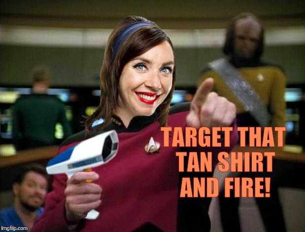 ChumpChange's Make It Flo | TARGET THAT TAN SHIRT AND FIRE! | image tagged in chumpchange's make it flo | made w/ Imgflip meme maker