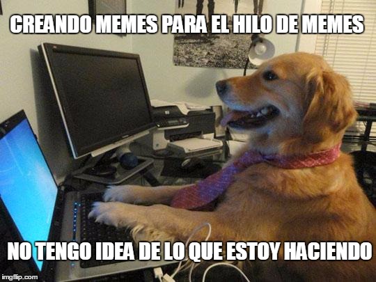 i have no idea | CREANDO MEMES PARA EL HILO DE MEMES; NO TENGO IDEA DE LO QUE ESTOY HACIENDO | image tagged in i have no idea | made w/ Imgflip meme maker