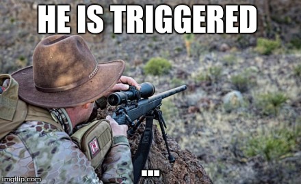 triggered  | HE IS TRIGGERED; ... | image tagged in triggered,pun | made w/ Imgflip meme maker
