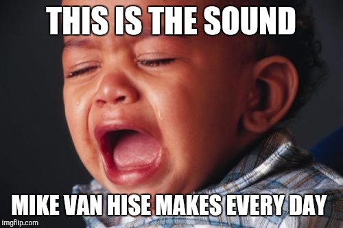 Unhappy Baby Meme | THIS IS THE SOUND; MIKE VAN HISE MAKES EVERY DAY | image tagged in memes,unhappy baby | made w/ Imgflip meme maker