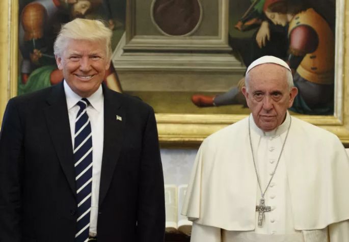 High Quality Trump and Pope Blank Meme Template