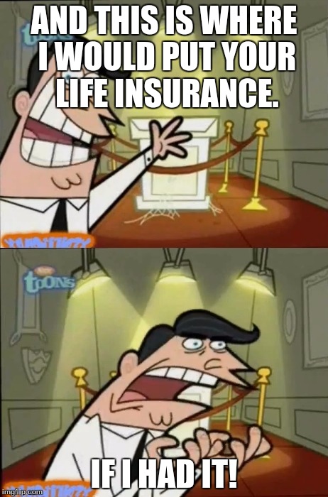 The Fairly OddParents | AND THIS IS WHERE I WOULD PUT YOUR LIFE INSURANCE. IF I HAD IT! | image tagged in the fairly oddparents | made w/ Imgflip meme maker